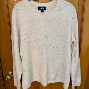 Lands' End Women's Speckled Cream Cashmere Sweater